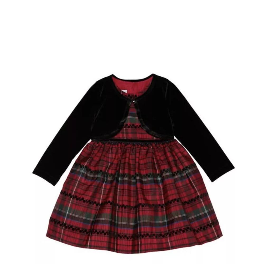Pippa & Julie baby Plaid Taffeta
Dress & Velvet Jacket Set 3-6 months